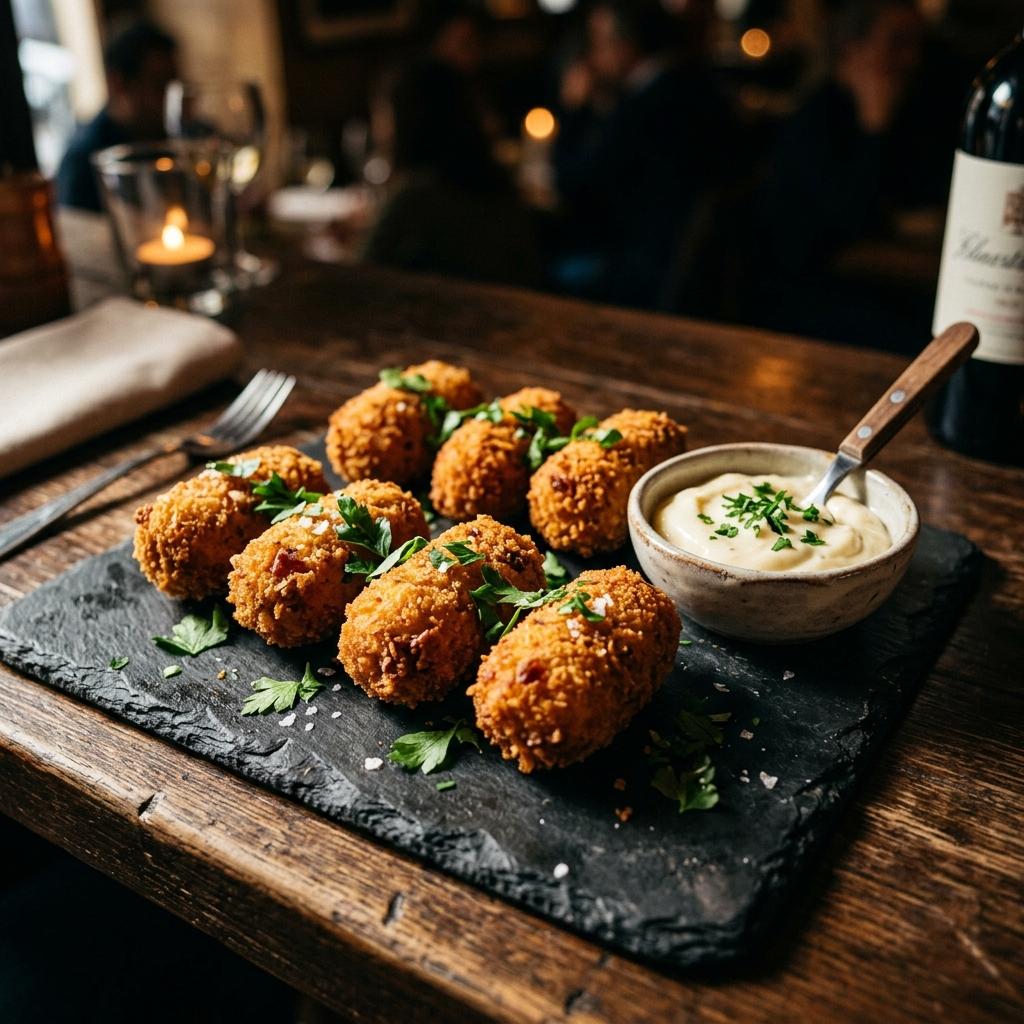 Fotografía editorial de Croquetas de Jamón Ibérico: El Secreto de la Bechamel - RecetaGenial