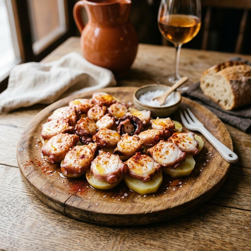 Fotografía editorial de Pulpo a la Gallega: El Arte de la Cocción Perfecta - RecetaGenial