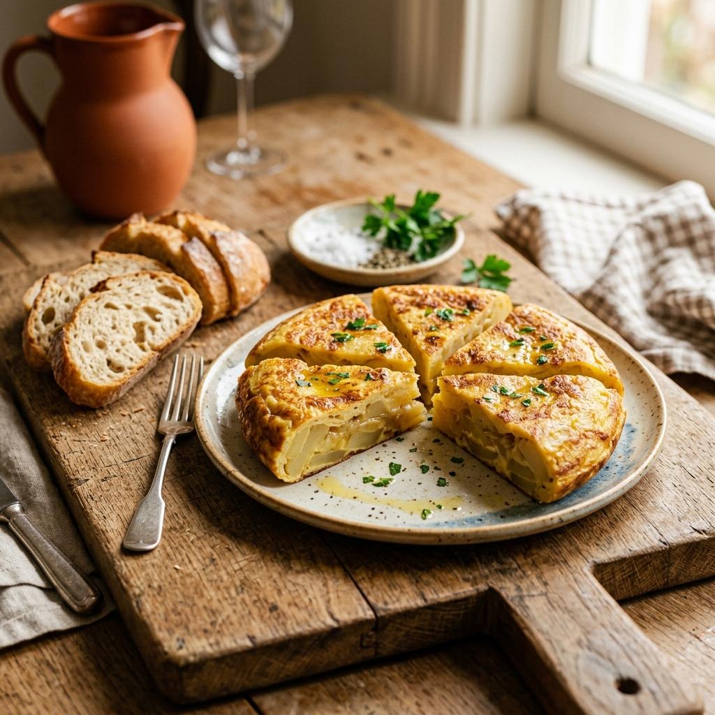 Fotografía editorial de Tortilla de Patatas Tradicional: El Alma de las Tapas Españolas - RecetaGenial