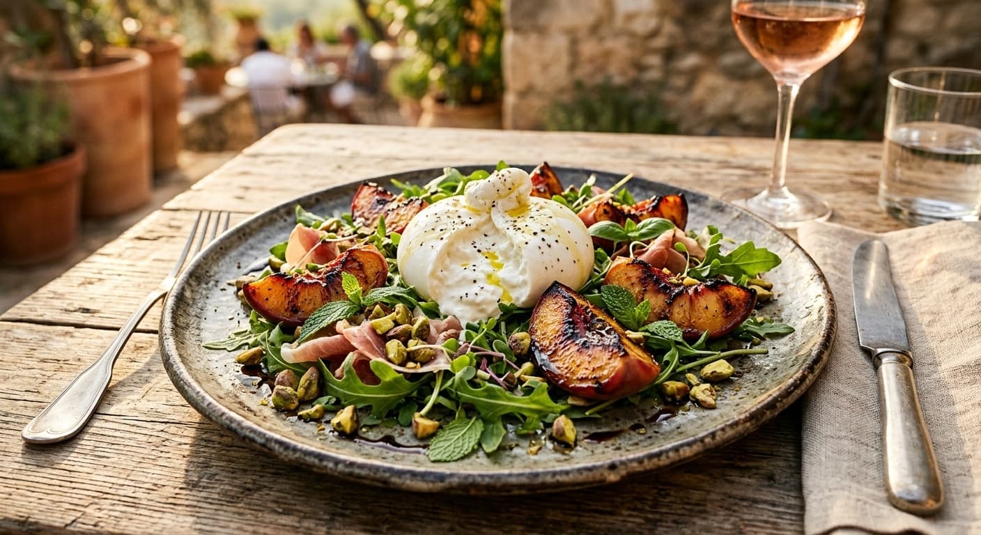 Ensalada de Burrata y Melocotón Asado: La Receta Gourmet Definitiva
