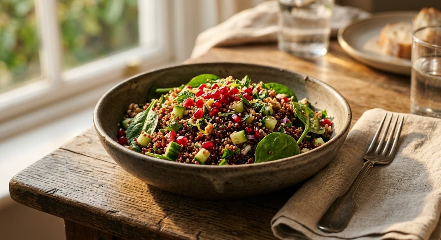 Ensalada de Quinoa Roja y Granada: La Super-Receta Antioxidante y Proteica Definitiva