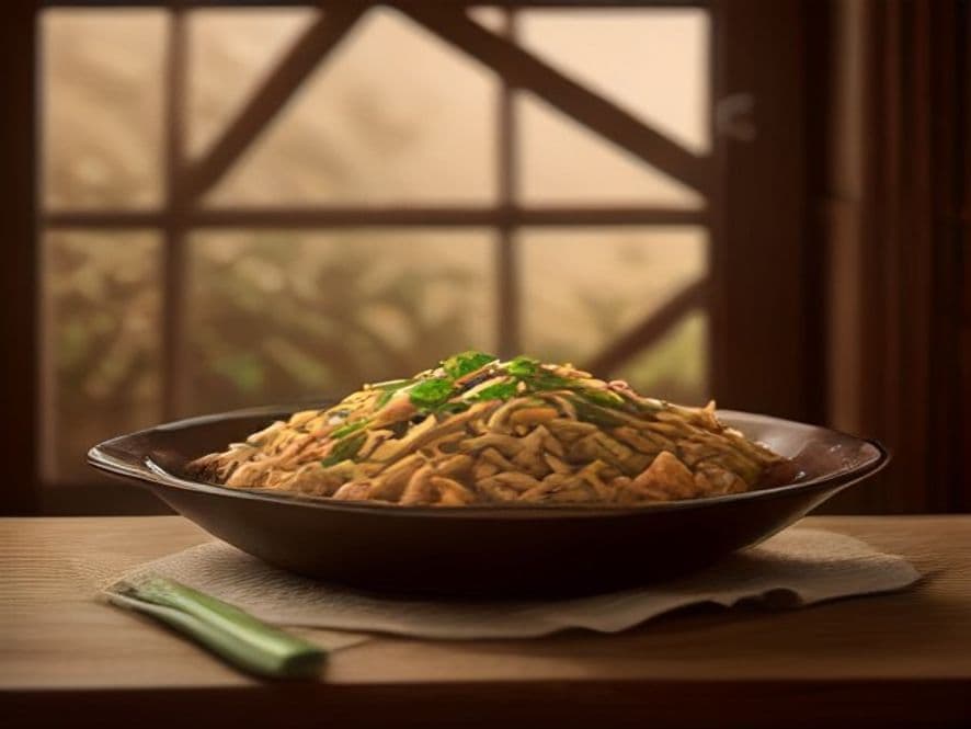 Receta de Arroz con fideos y pollo al estilo casero preparada paso a paso — fotografía editorial de RecetaGenial