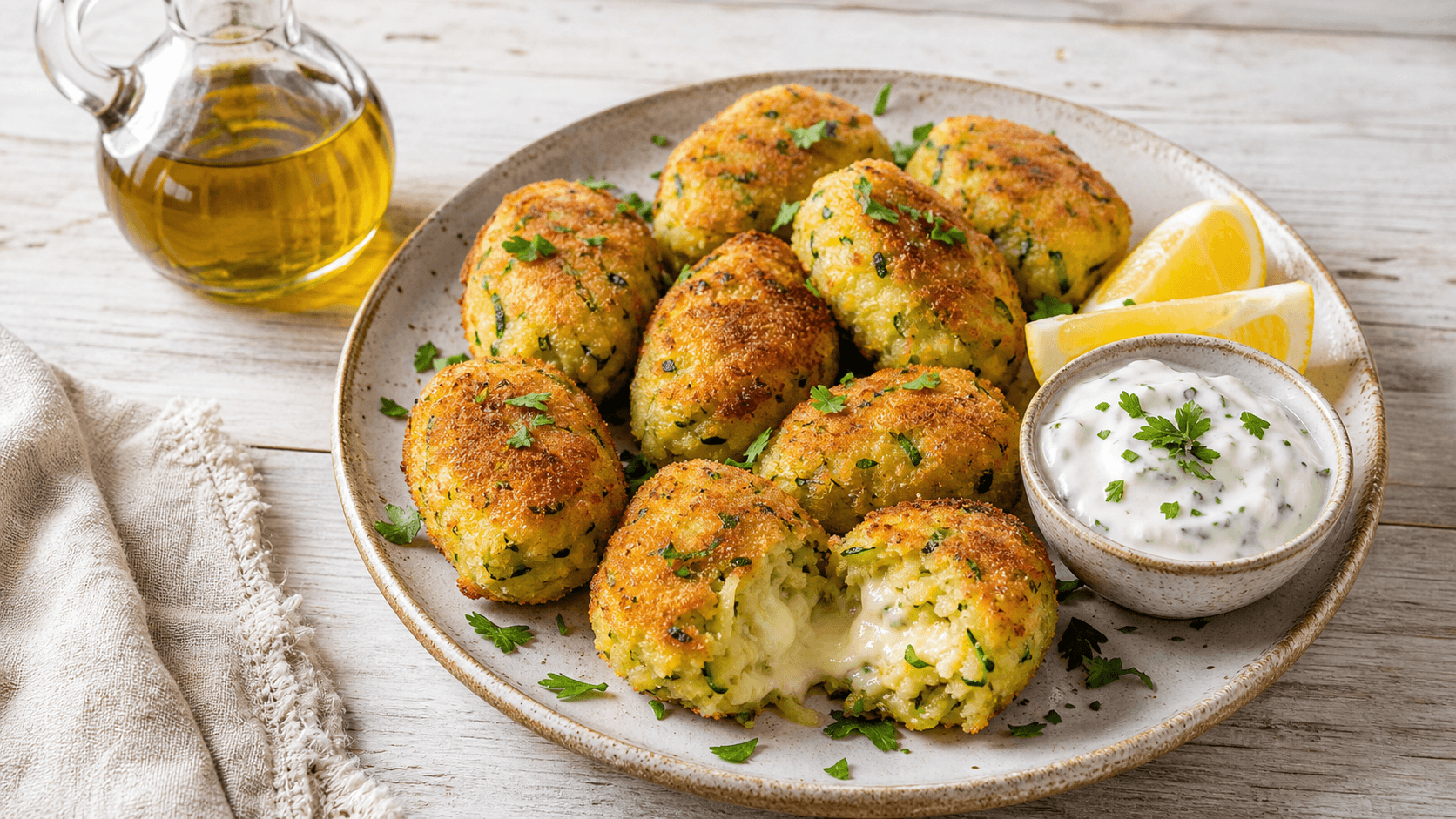 Croquetas de calabacín y queso al horno