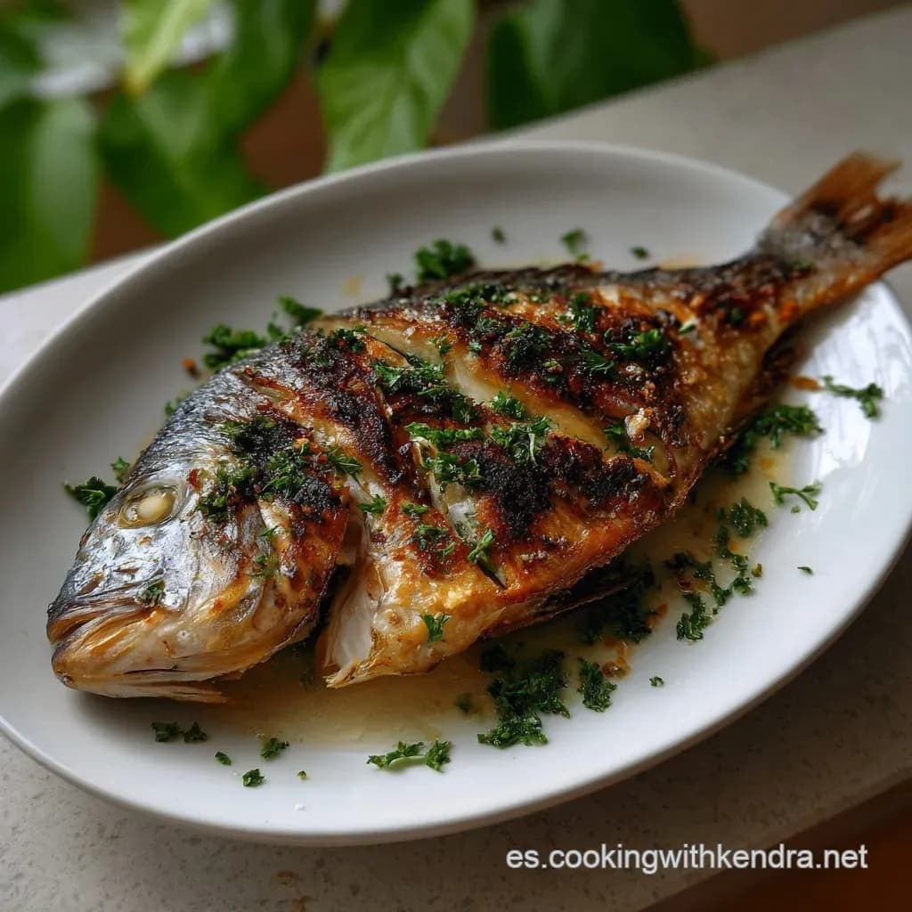 Receta de Dorada a la sal con verduras y limón preparada paso a paso — fotografía editorial de RecetaGenial