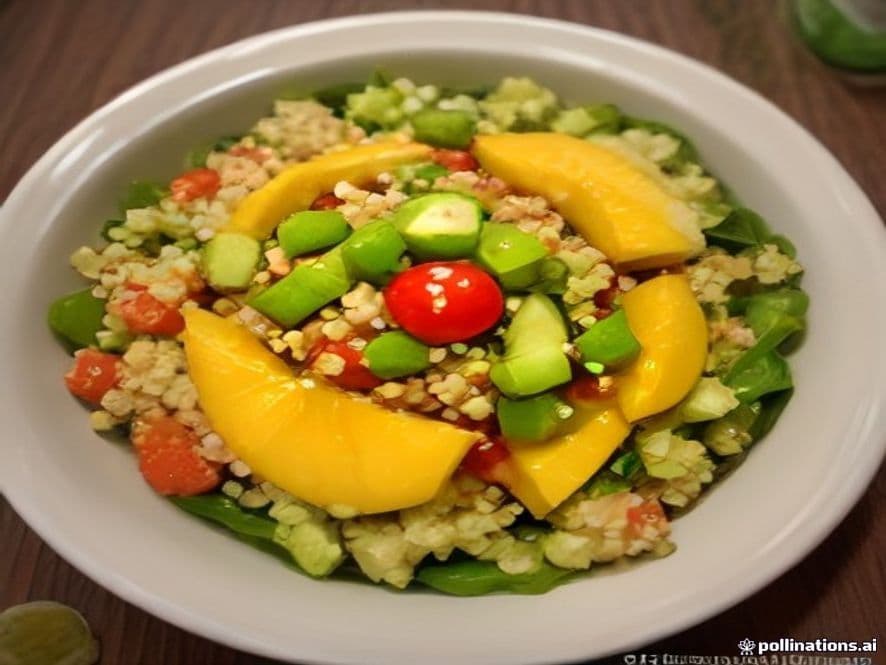 Receta de Ensalada Mediterránea de Quinoa, Aguacate y Vegetales Asados preparada paso a paso — fotografía editorial de RecetaGenial
