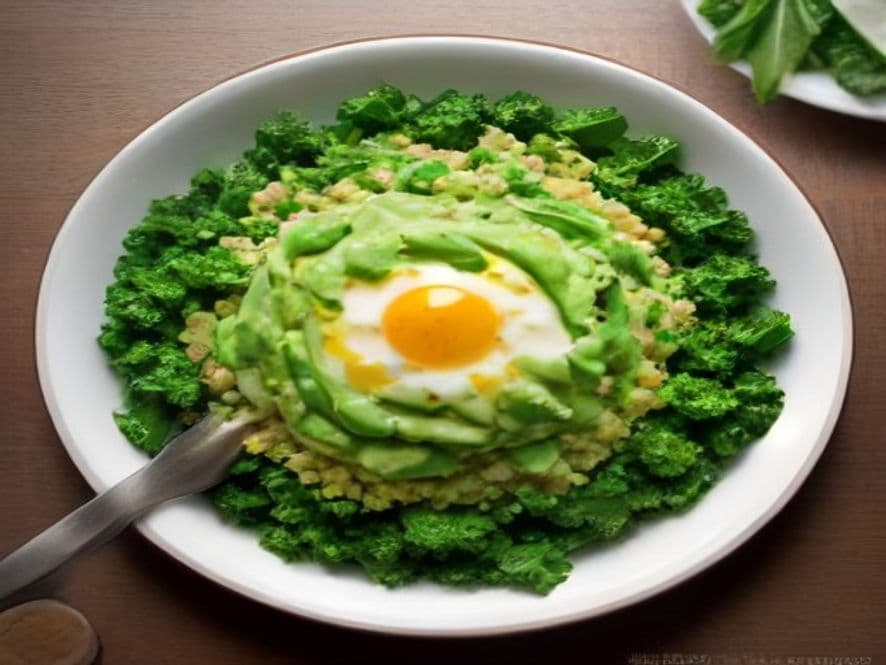 Receta de Ensalada de quinoa, kale y aguacate preparada paso a paso — fotografía editorial de RecetaGenial