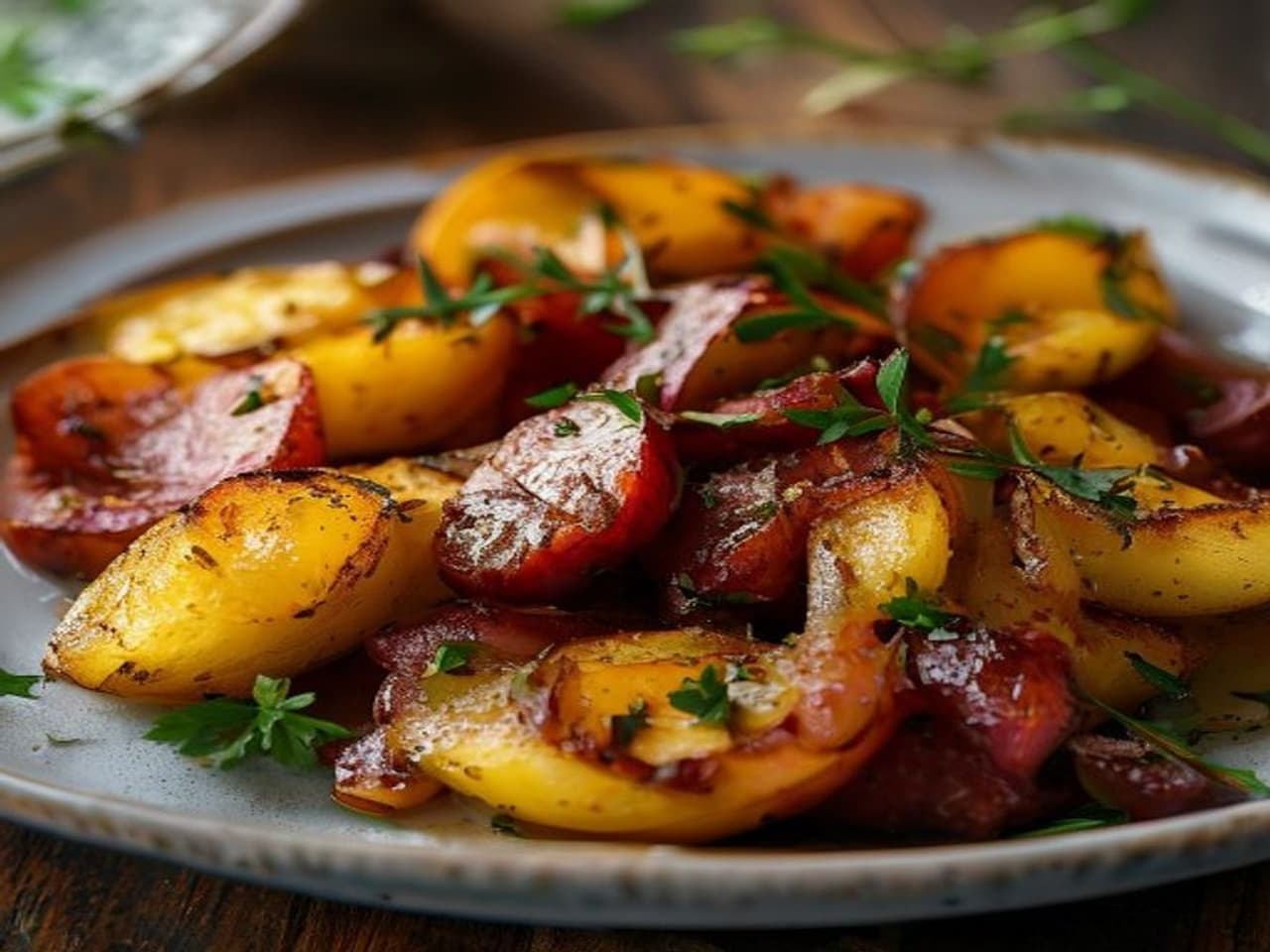 Receta de Patatas a la riojana con chorizo preparada paso a paso — fotografía editorial de RecetaGenial