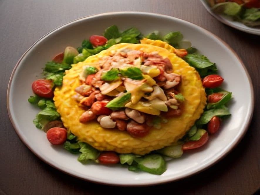 Receta de Pollo al horno con ensalada rusa preparada paso a paso — fotografía editorial de RecetaGenial