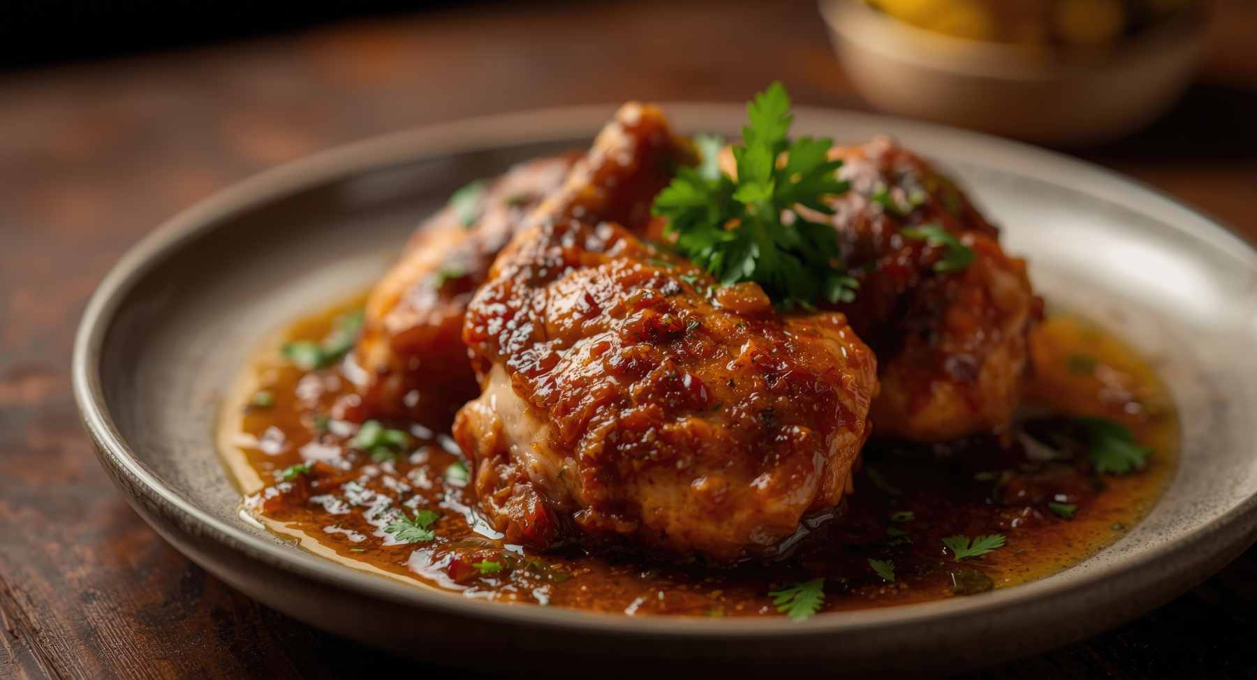 Receta de Pollo Al Horno En Salsa De La Abuela preparada paso a paso — fotografía editorial de RecetaGenial