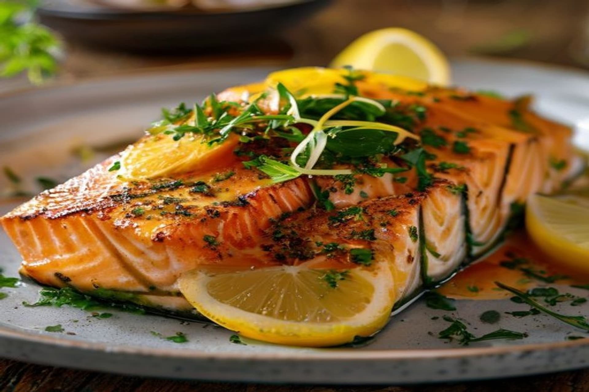Salmón al Horno con Costra de Finas Hierbas