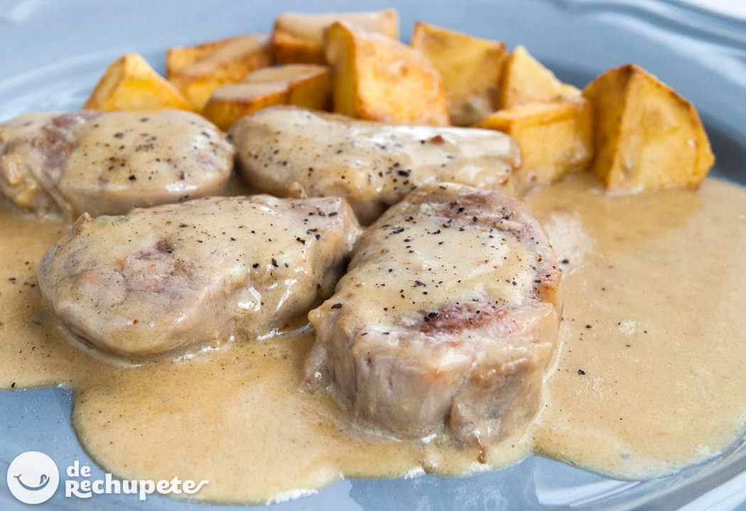 Receta de Solomillo de cerdo en salsa con queso gratinado preparada paso a paso — fotografía editorial de RecetaGenial