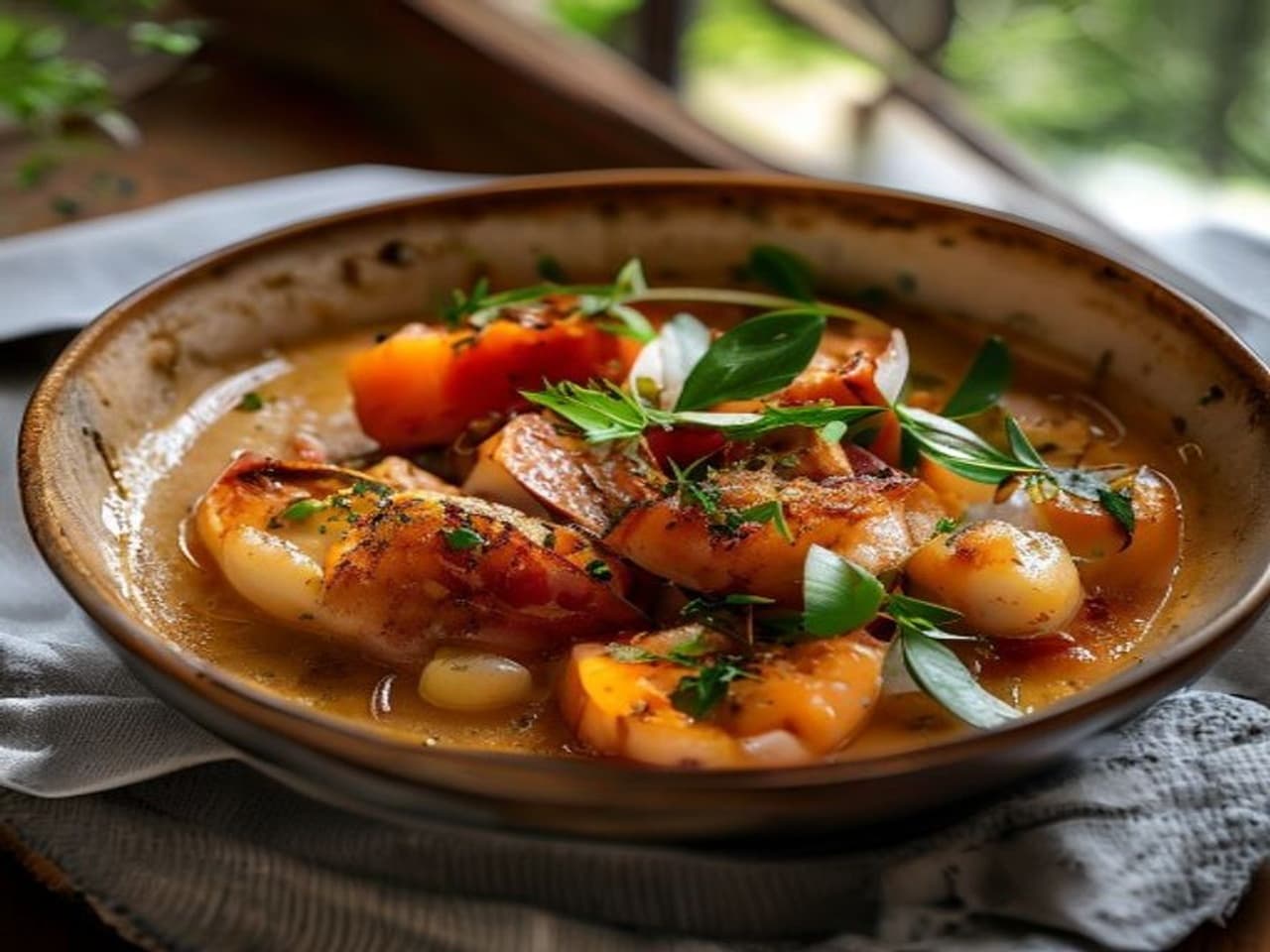 Receta de Sopa de marisco y pescado tradicional preparada paso a paso — fotografía editorial de RecetaGenial